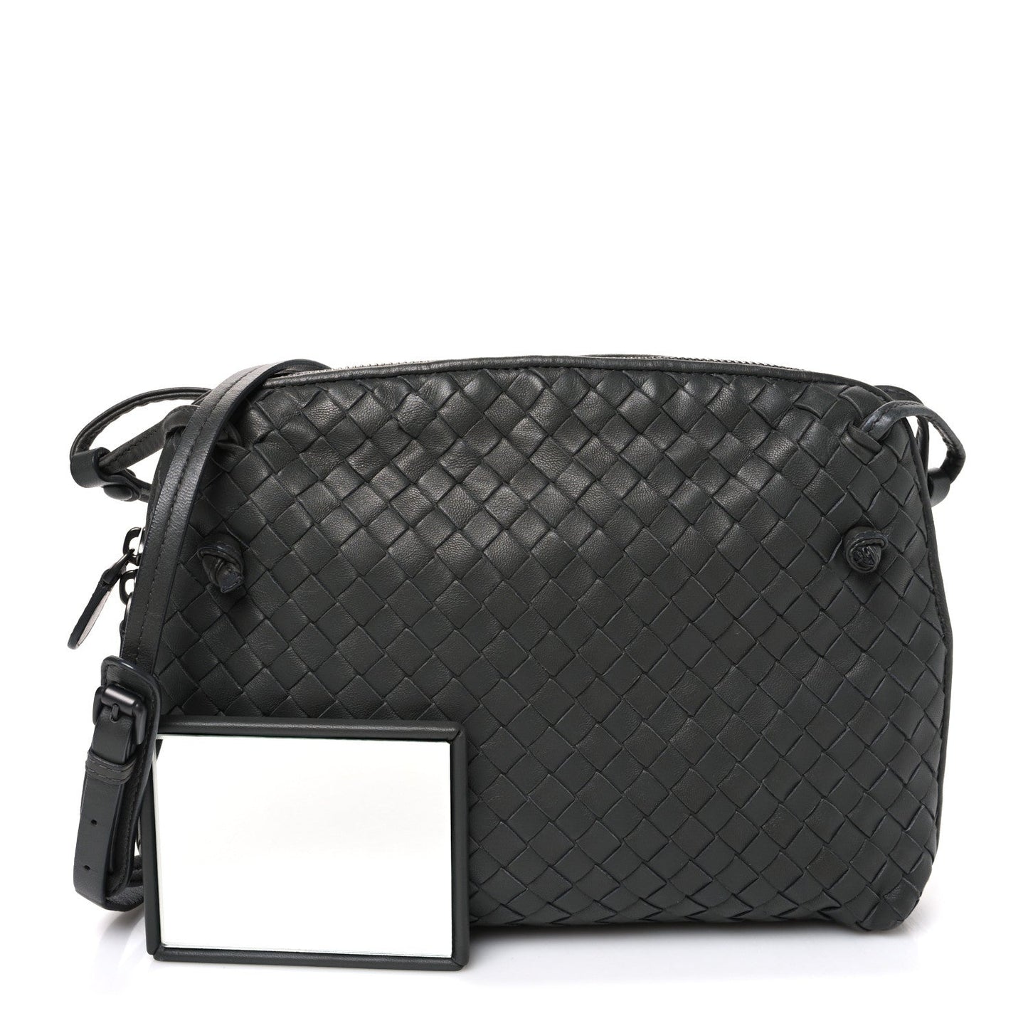 Nappa Intrecciato Nodini Crossbody Messenger New Light Grey