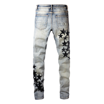 Jeans Amr con toppa a stella nera