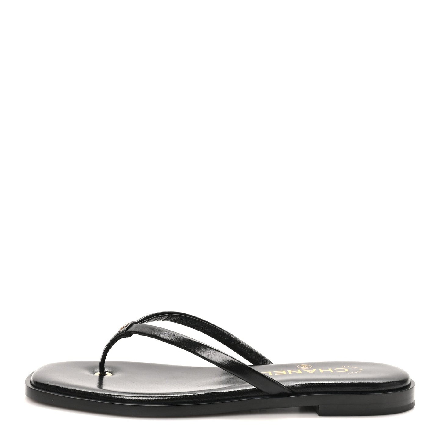 Goatskin CC Times Square Thong Sandals 37 Black