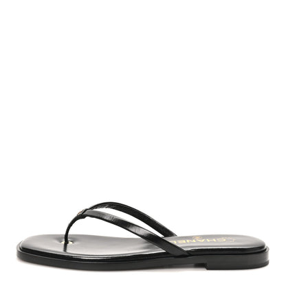 Goatskin CC Times Square Thong Sandals 37 Black