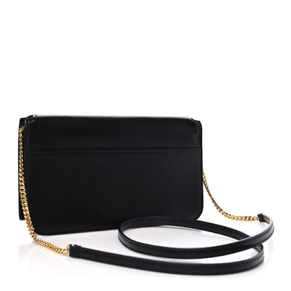 Smooth Calfskin Monogram Phone Holder Crossbody Black