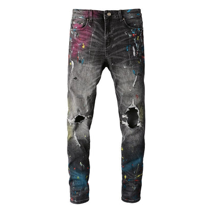 Jeans neri verniciati a spruzzo Amr