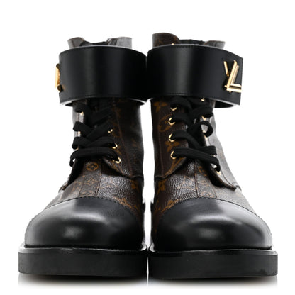 Calfskin Monogram Wonderland Flat Ranger Boots 41 Black