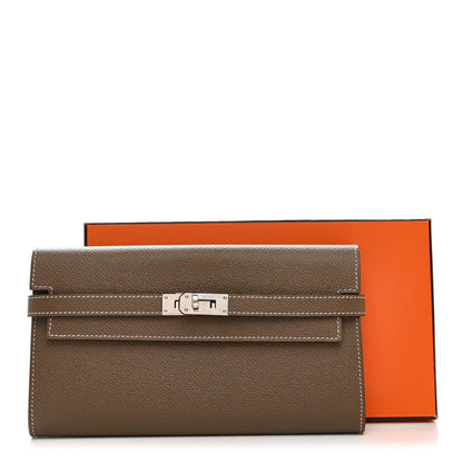 Epsom Kelly Longue Wallet Etoupe