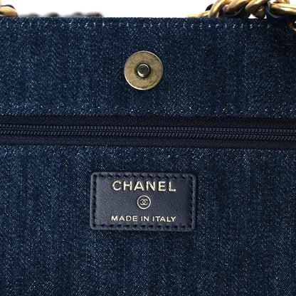 Denim Quilted 19 Wallet On Chain WOC  Blue