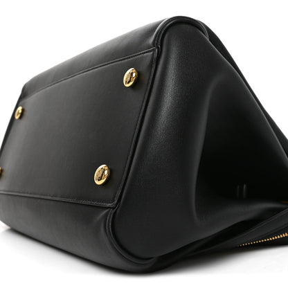Supple Calfskin Medium Madrid Bag Black