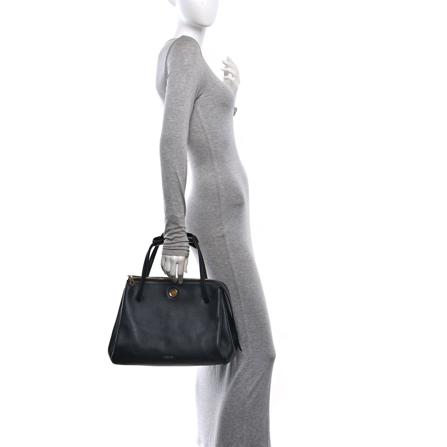 Supple Calfskin Medium Madrid Bag Black