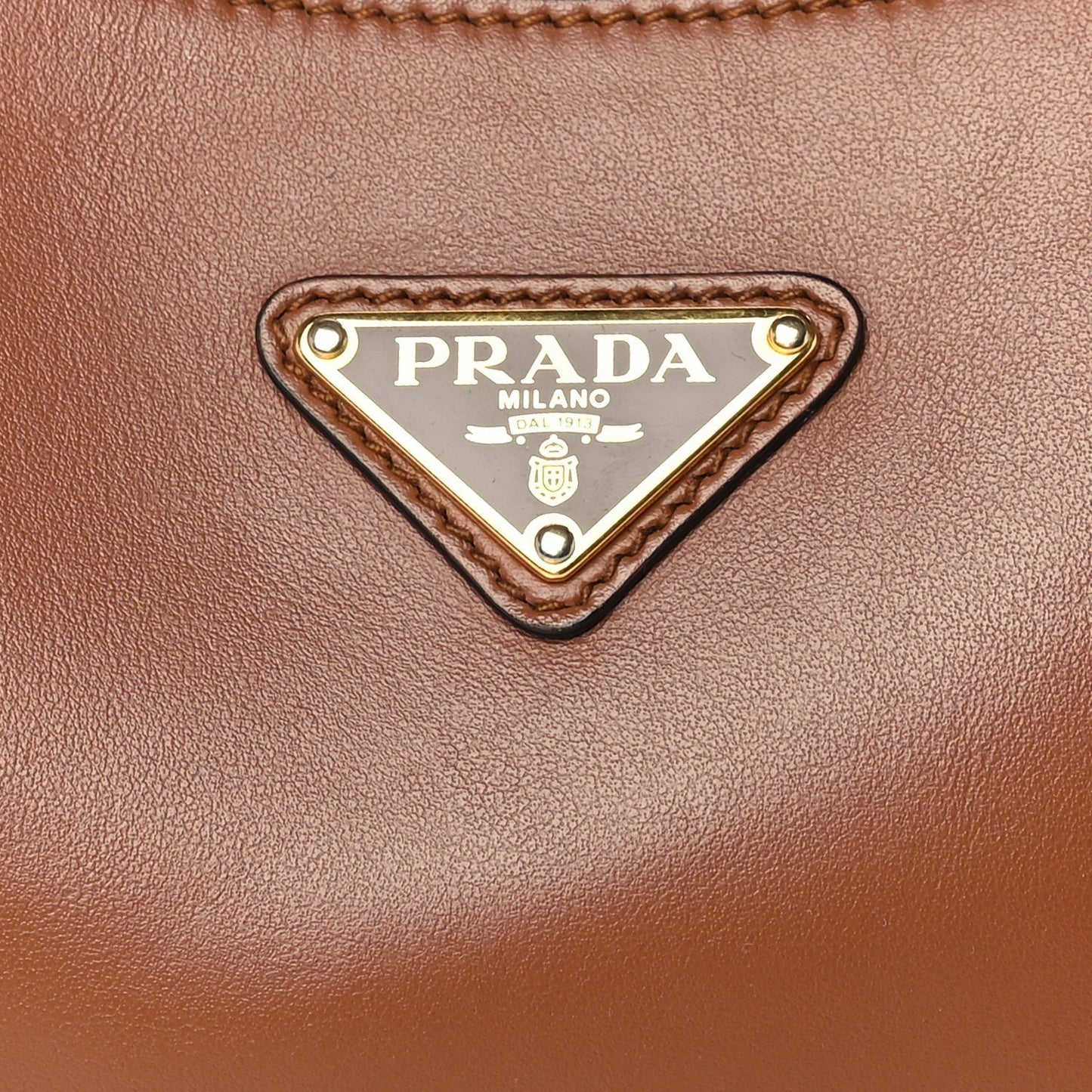 Soft Calfskin Arque Shoulder Bag  Cognac
