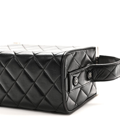 Lambskin Quilted Box Bag Black