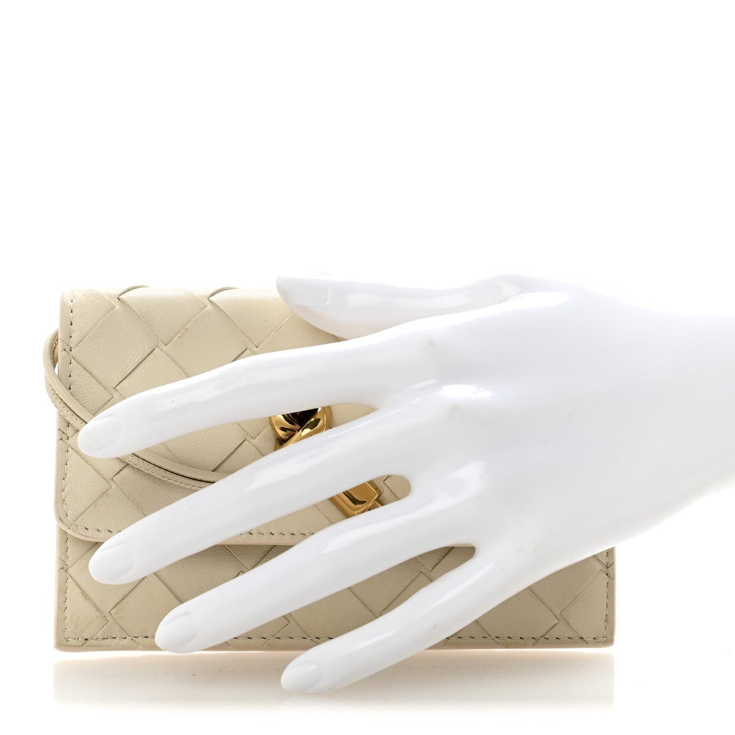 Nappa Intrecciato Andiamo Flap Card Case White