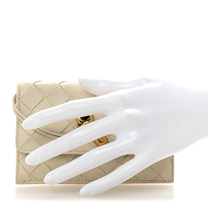 Nappa Intrecciato Andiamo Flap Card Case White
