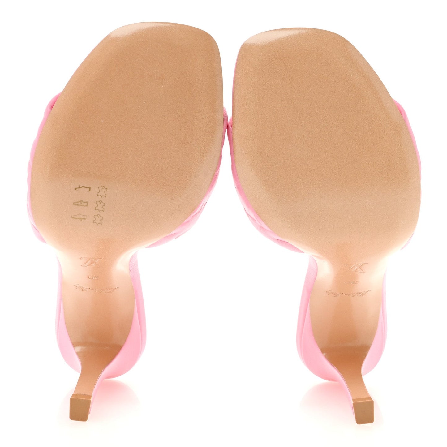 Lambskin Embossed Monogram Revival Mid Heel Mules 39 Rose Pop