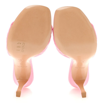Lambskin Embossed Monogram Revival Mid Heel Mules 39 Rose Pop
