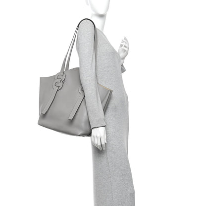 Small Grain Smooth Calfskin Medium Darryl Tote Motty Grey