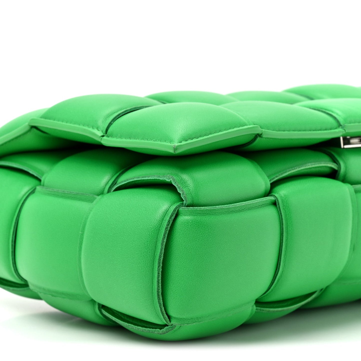 Nappa Maxi Intreccio Padded Cassette Crossbody Bag Parakeet
