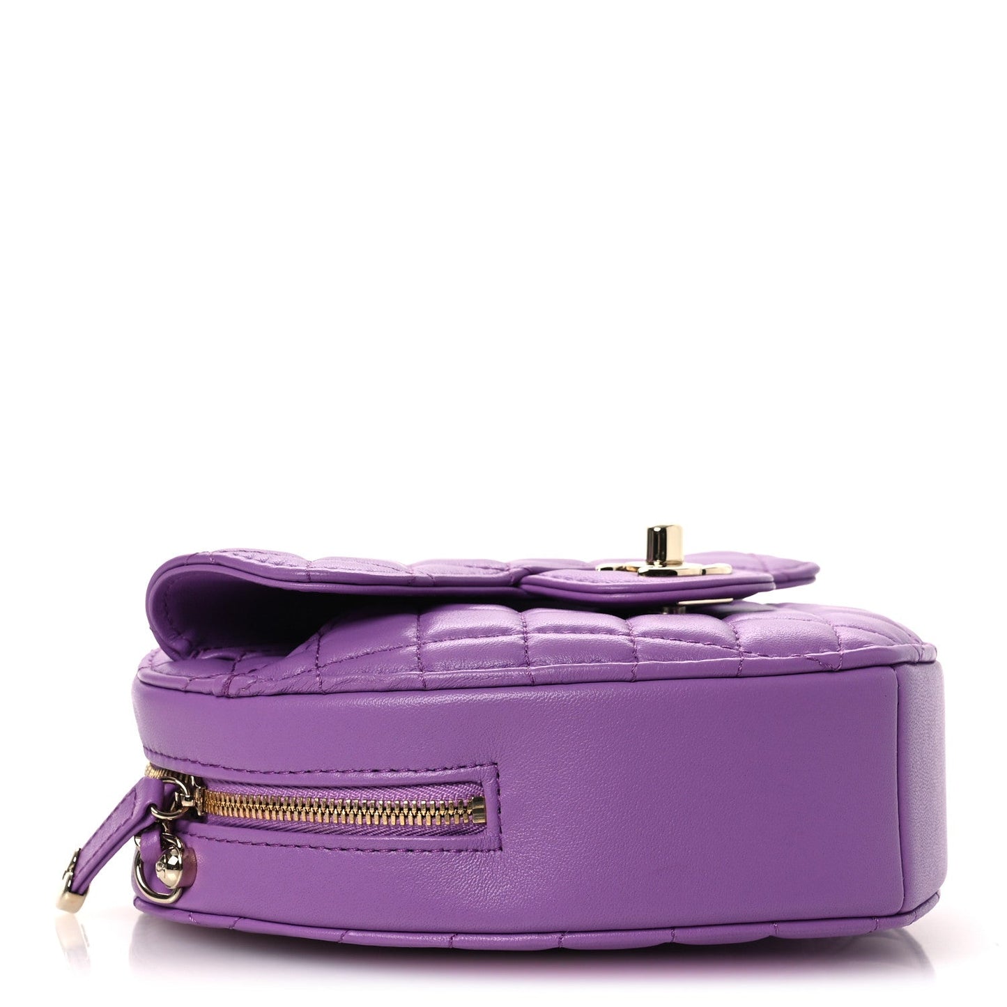 Lambskin Quilted CC In Love Heart Bag Purple
