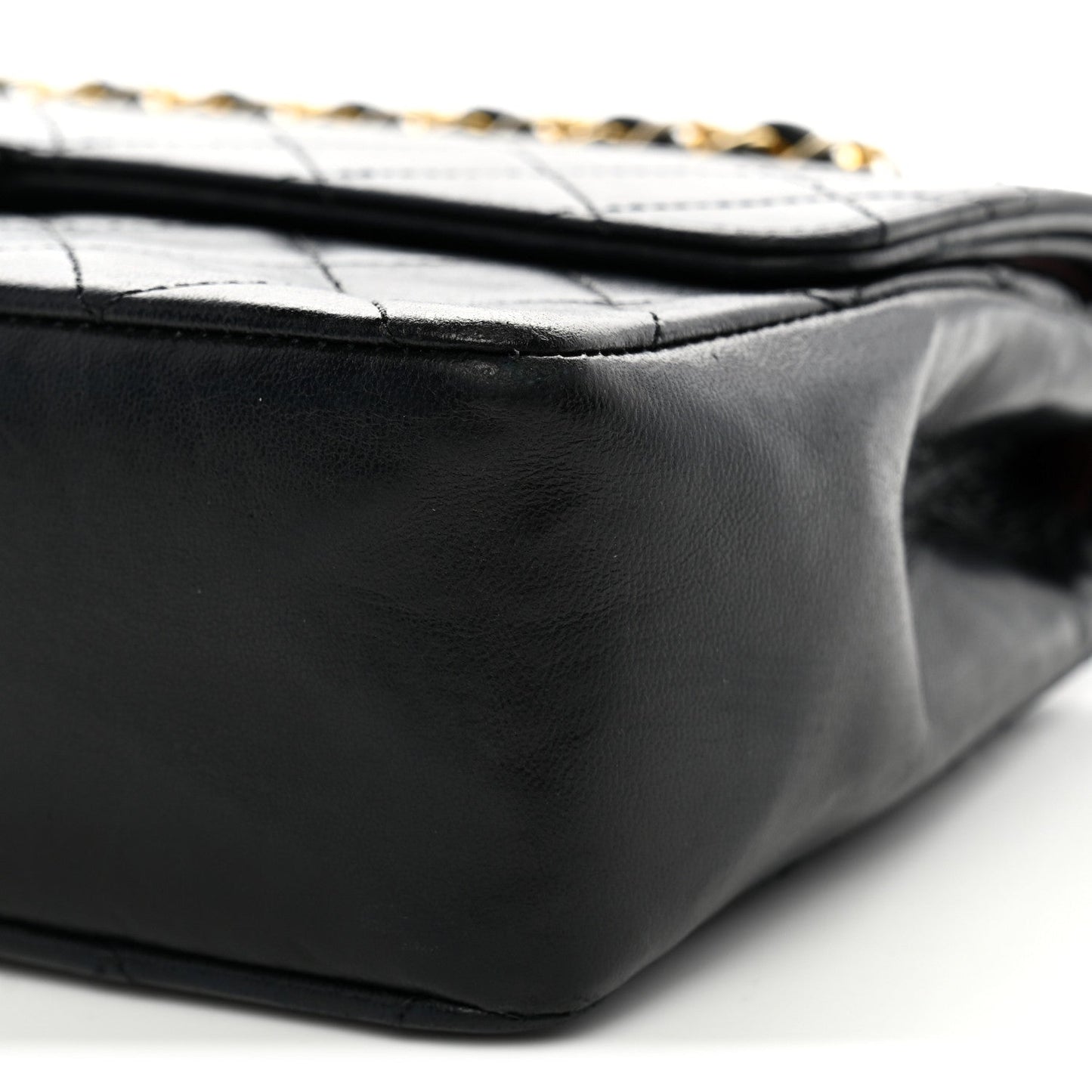 Lambskin Quilted Medium Double Flap Black
