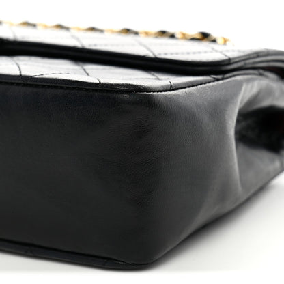 Lambskin Quilted Medium Double Flap Black