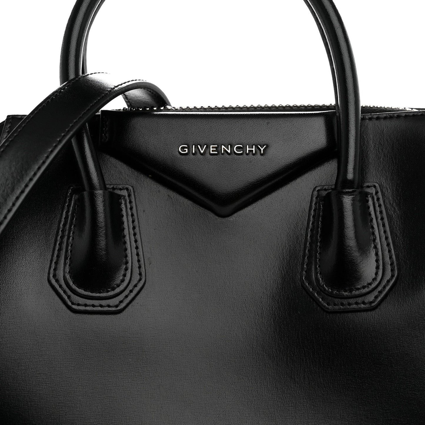 Shiny Lord Calfskin Small Antigona Black