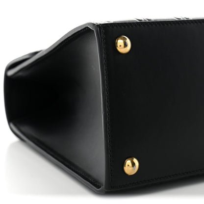Guccissima Signature Small Padlock Top Handle Bag  Black