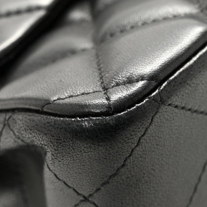 Lambskin Quilted Jumbo Single Flap Black