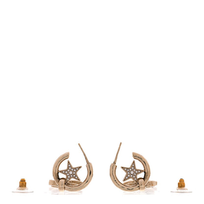 Crystal CC Star Long Drop Earrings Gold
