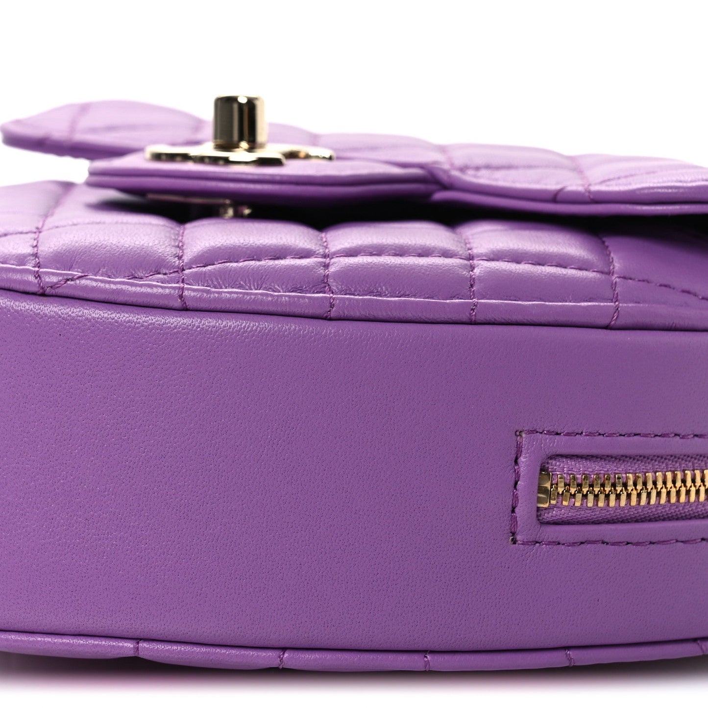 Lambskin Quilted CC In Love Heart Bag Purple