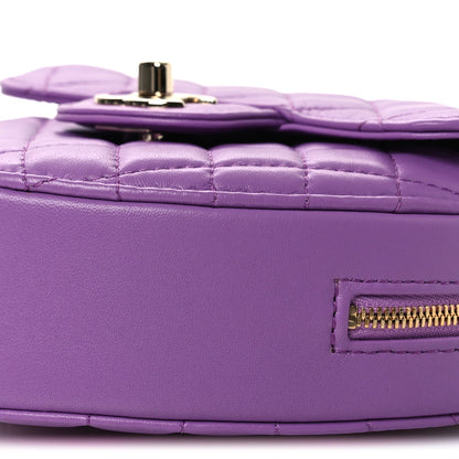 Lambskin Quilted CC In Love Heart Bag Purple