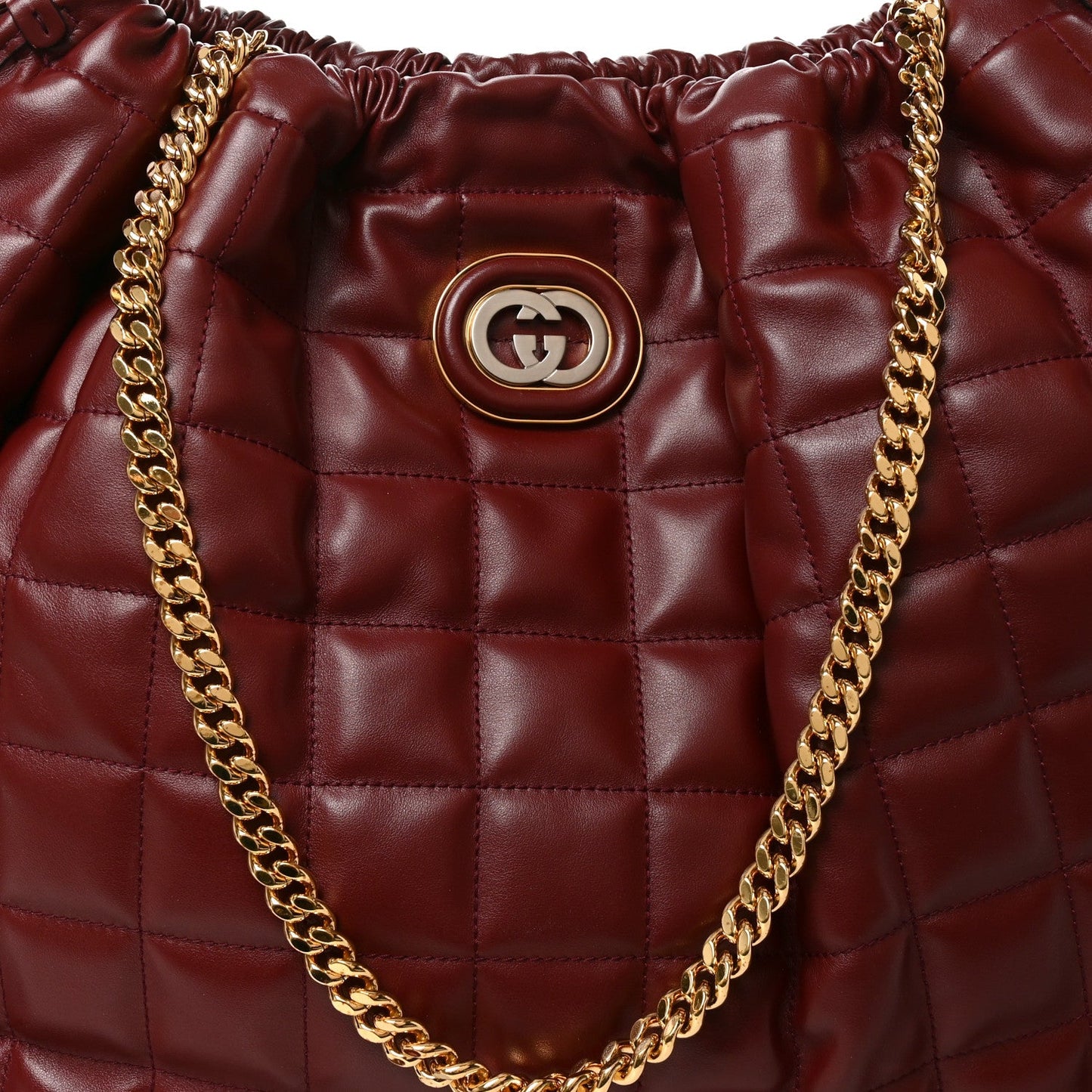 Calfskin Quilted Large Deco Tote Bag Rosso Ancora Red