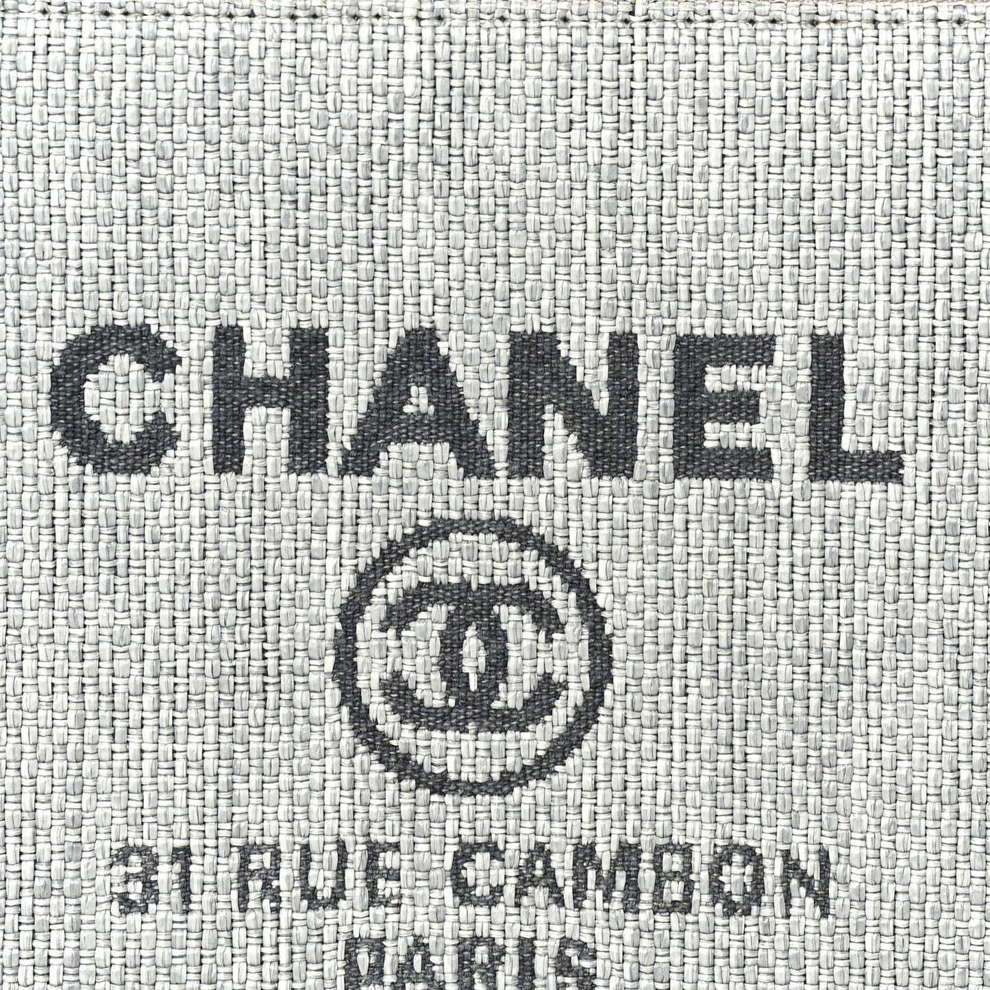 Woven Straw Raffia Medium Deauville Cosmetic Pouch  Grey