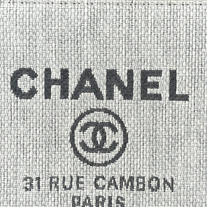Woven Straw Raffia Medium Deauville Cosmetic Pouch  Grey