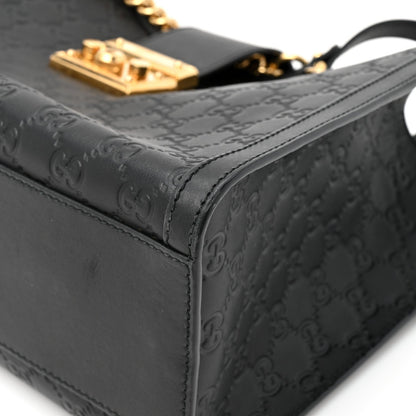 Guccissima Medium Padlock Tote Black