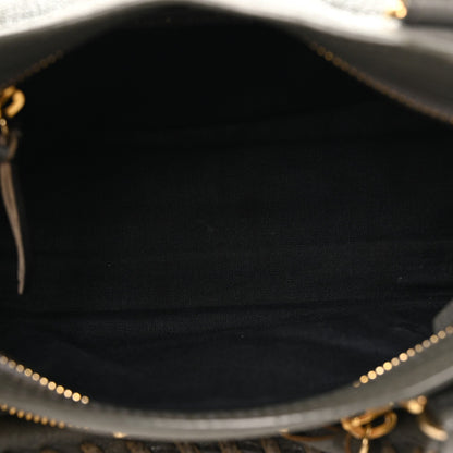 Chevre Gold Metallic Edge Hardware Mini City Gris Acier
