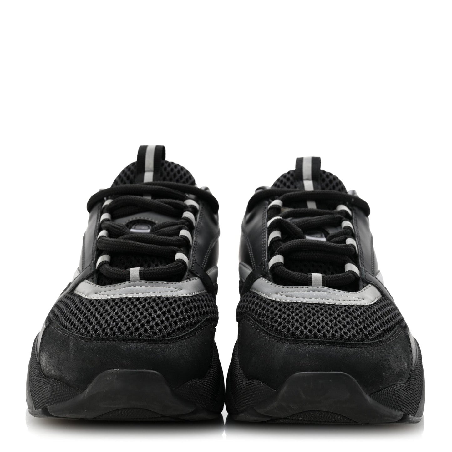 Technical Mesh Calfskin Mens B22 Sneakers 40 Black
