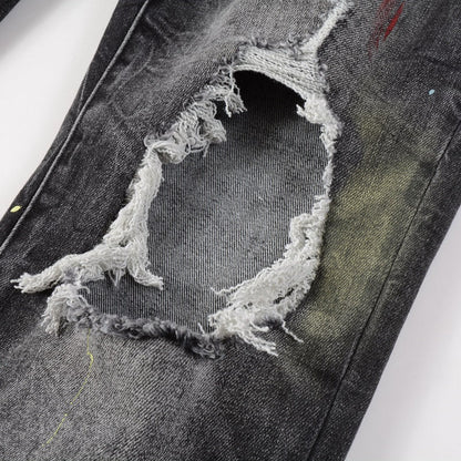 Jeans neri verniciati a spruzzo Amr