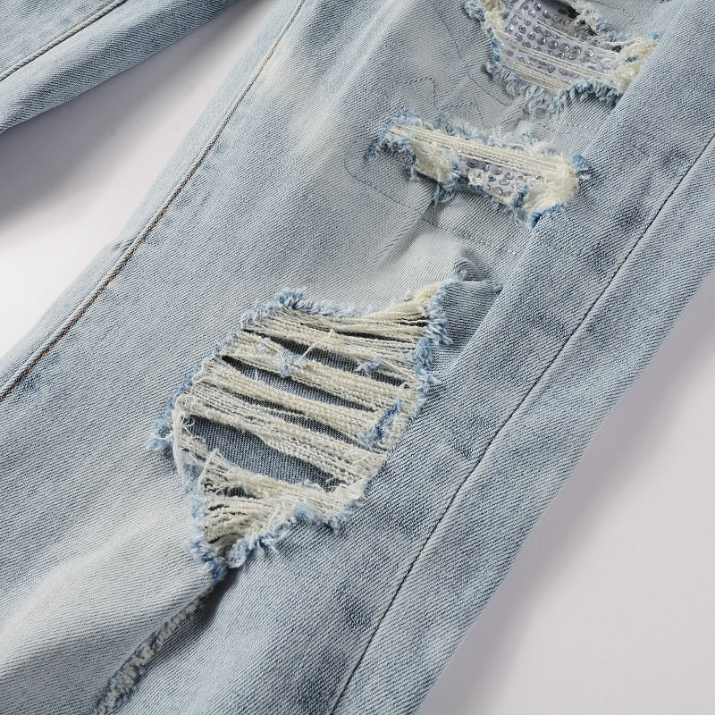 Amr Light Blue Patch Jeans