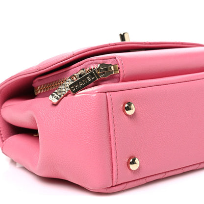 Caviar Quilted Small Business Affinity Flap Pink