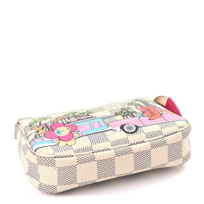 Damier Azur 2021 Christmas Animation Hollywood Mini Pochette Accessories  Fuchsia