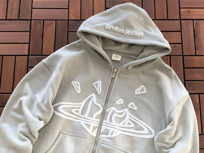 ￥~TOP 169 PANTS 119 BROKEN PLANET HOODIE TROUSERS FLEECE