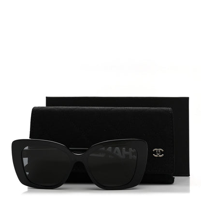 Acetate Strass Square Sunglasses 5422-B-A Black White