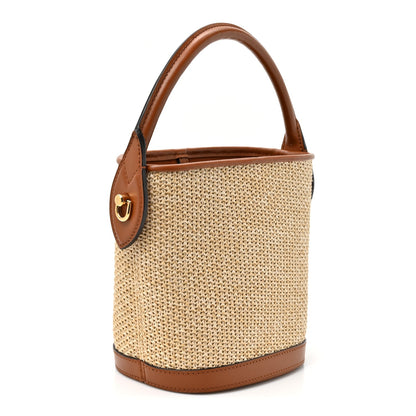 Raffia Petit Bucket Caramel
