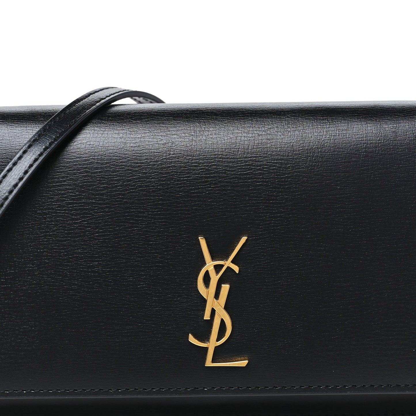 Smooth Calfskin Monogram Phone Holder Crossbody Black