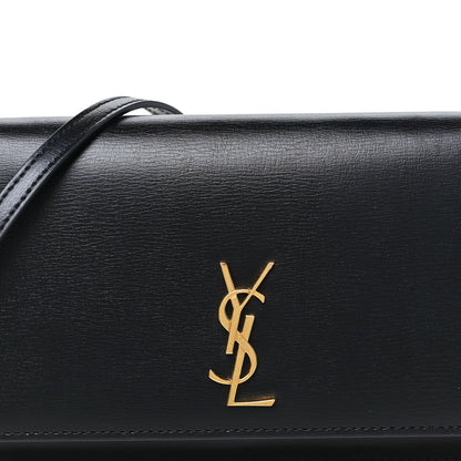 Smooth Calfskin Monogram Phone Holder Crossbody Black