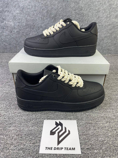 AF1 Black - Beige Rope Laces