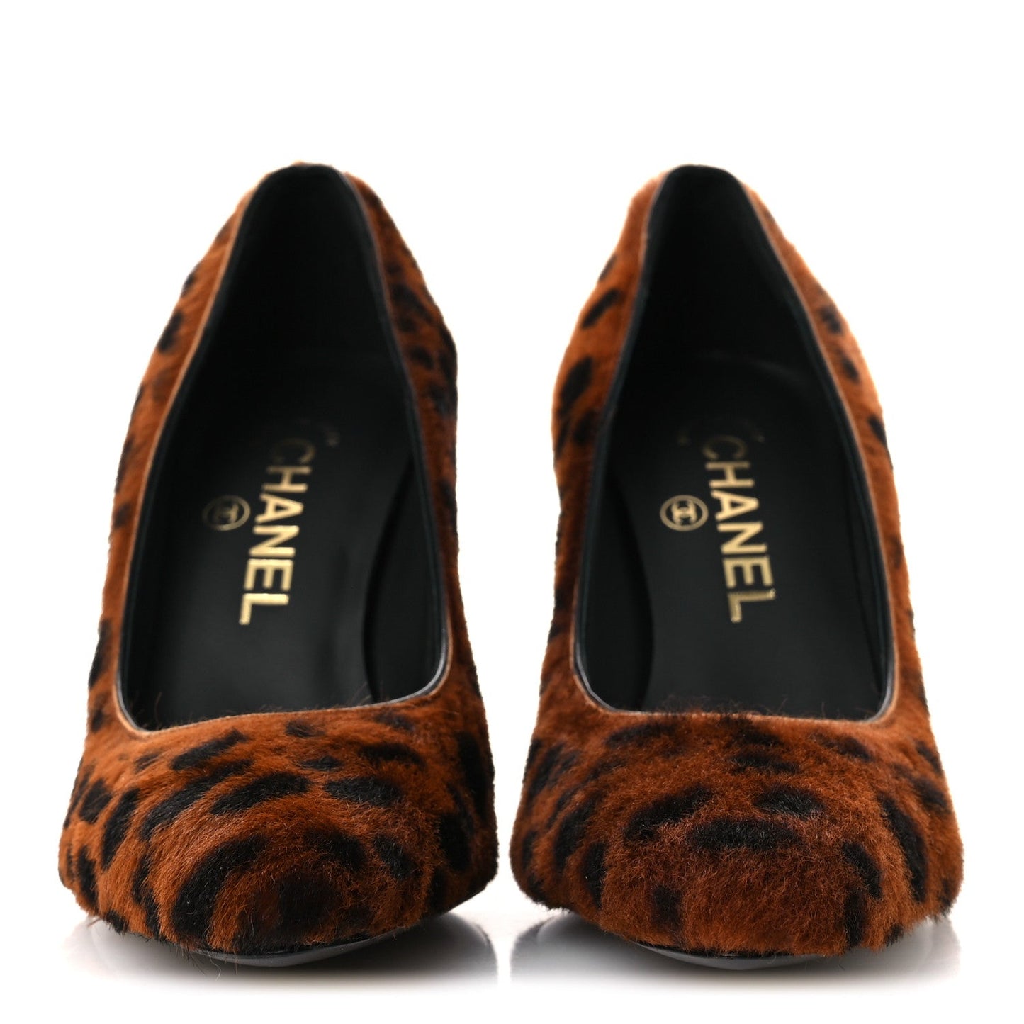 Pony Hair Lambskin Pumps 37 Brown Black