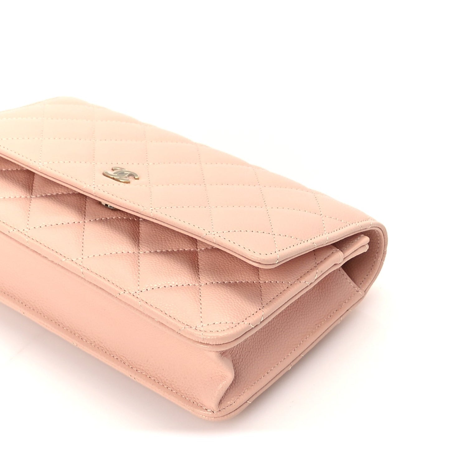 Caviar Quilted Wallet on Chain WOC  Light Pink