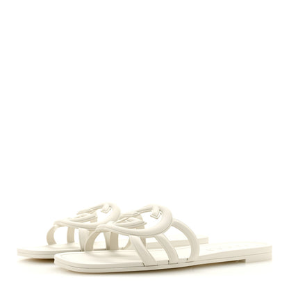 Rubber Interlocking G Womens Slide Sandals 39 Mystic White