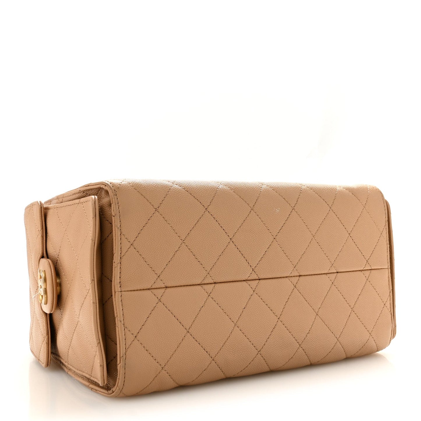 Caviar Quilted Small Chanel 25 Handbag Beige