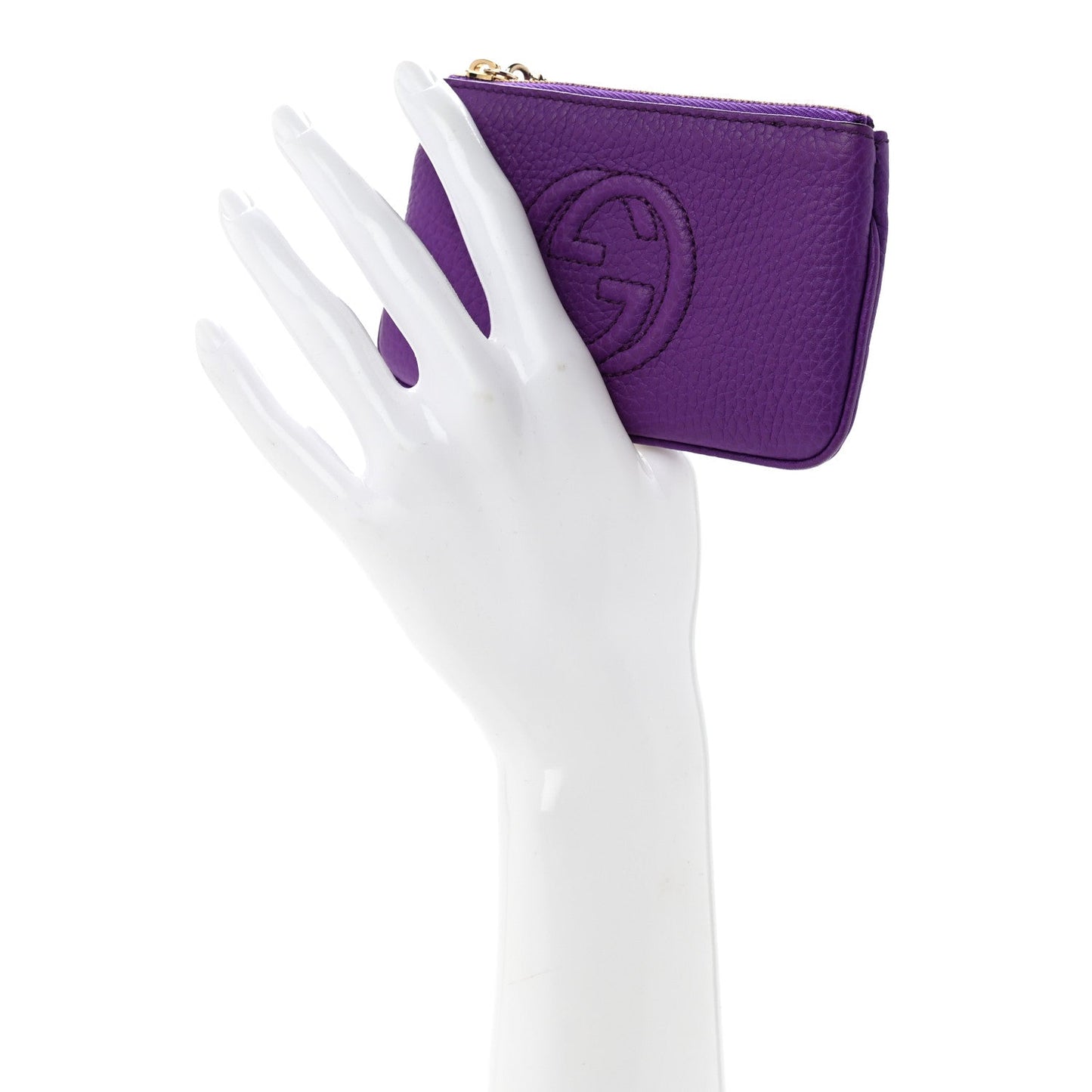 Pebbled Calfskin Soho Key Case Purple