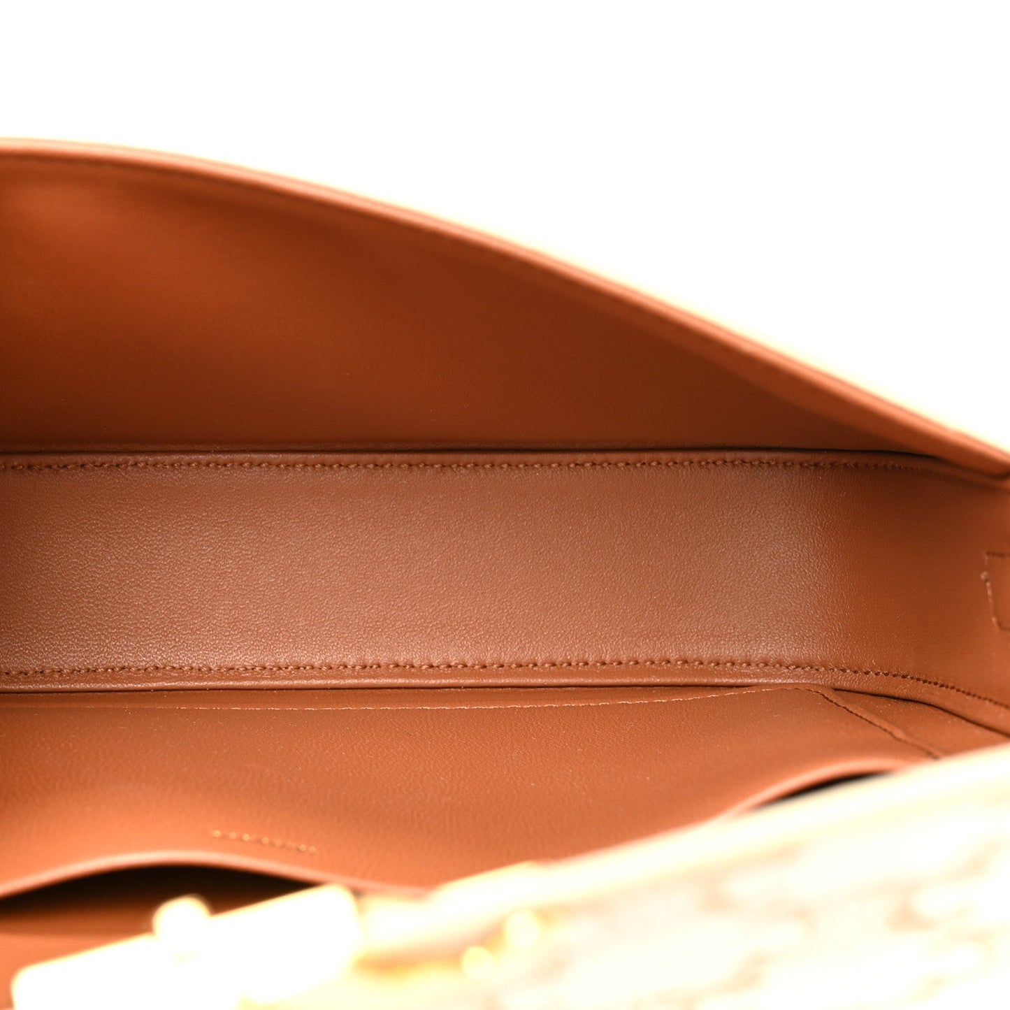 Canvas Calfskin Triomphe Shoulder Bag White